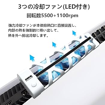 Amazon.co.jp: HAQIUHETO PS5 冷却ファン LEDライト付き 冷却